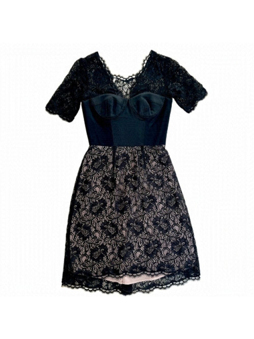 NWOT BCBG Max Azria Black Lace Corset Formal Occasion Dress - Size 0